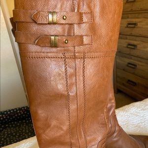 Brown tall riding boots